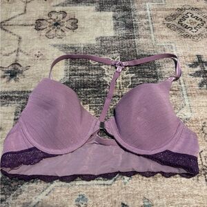 Adore Me Lavender T-Back Padded Bra with Lace